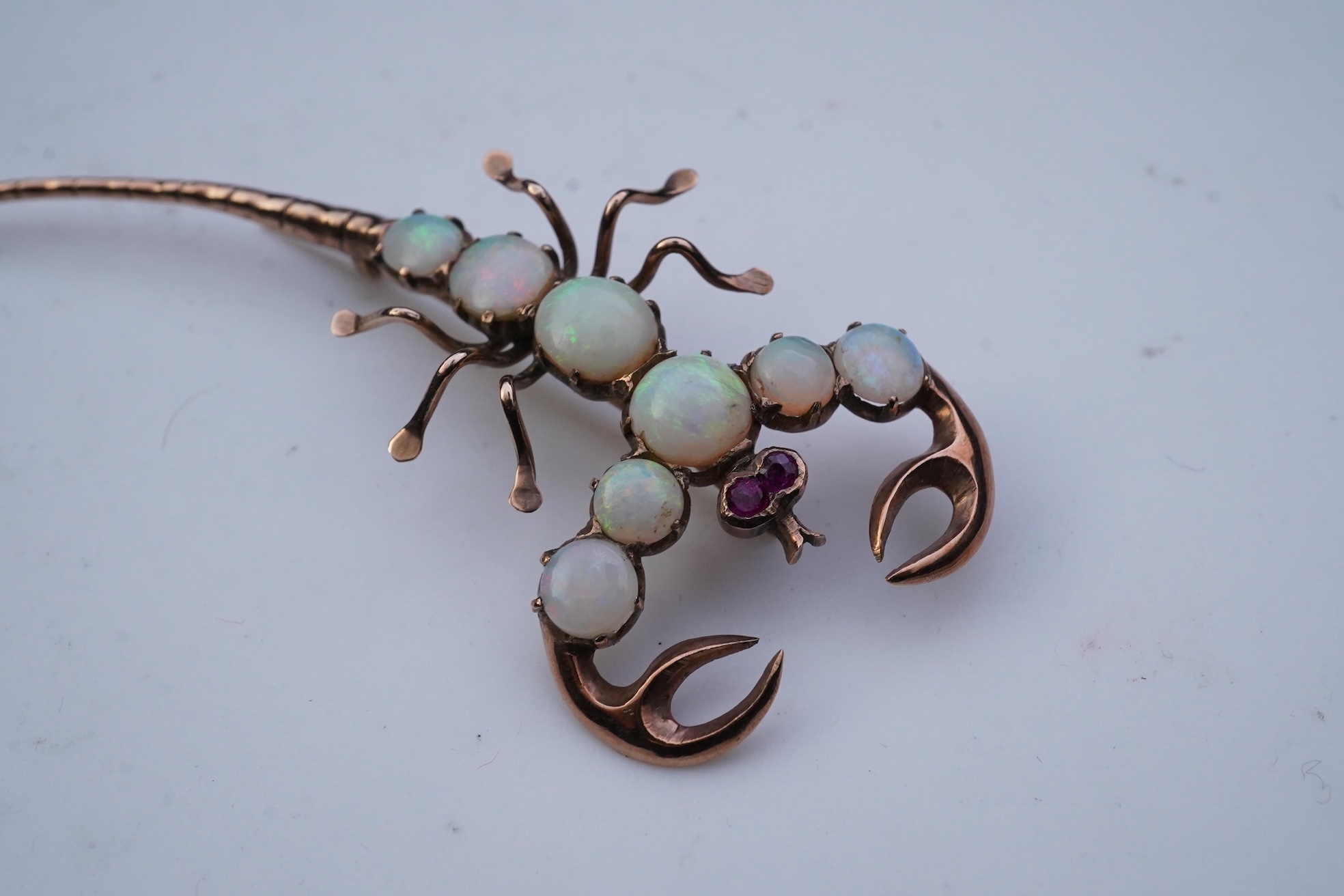 An opal brooch, mid 20th century